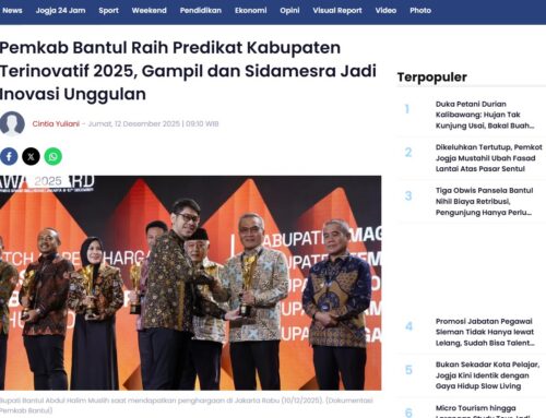 Pemkab Bantul Raih Predikat Kabupaten Terinovatif 2025, Gampil dan Sidamesra Jadi Inovasi Unggulan